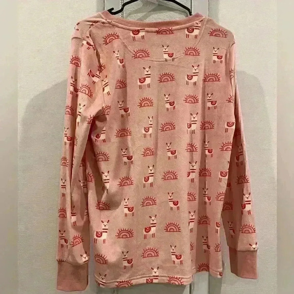 NWT FELINA Llamas PJ 2-set in Pink Sz M Top and Bottom Long - Picture 2 of 8